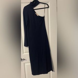 💥New💥Keepsakes Shimmer Knit Evening Dress, One shoulder free, Blue/Sparkle
